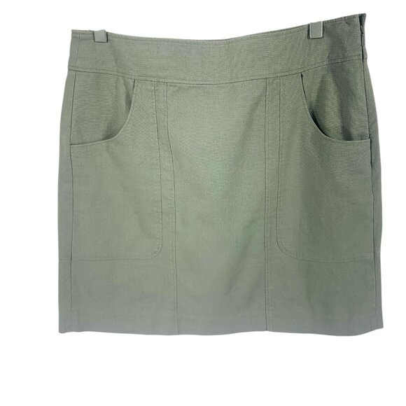 short linen cotton mini skirt women khaki color size 10 MEXX - Picture 3 of 9